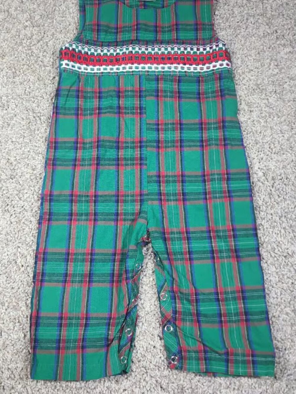Baby Boy Christmas Smocked Longall 12M Holiday Overalls